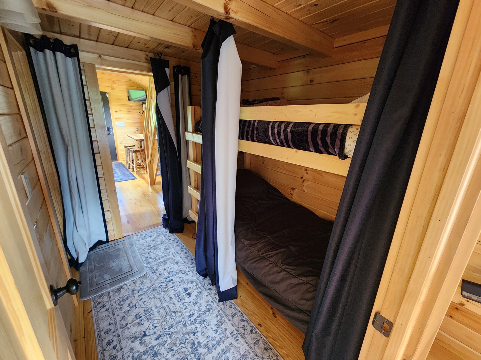The bunk nook with privacy curtains